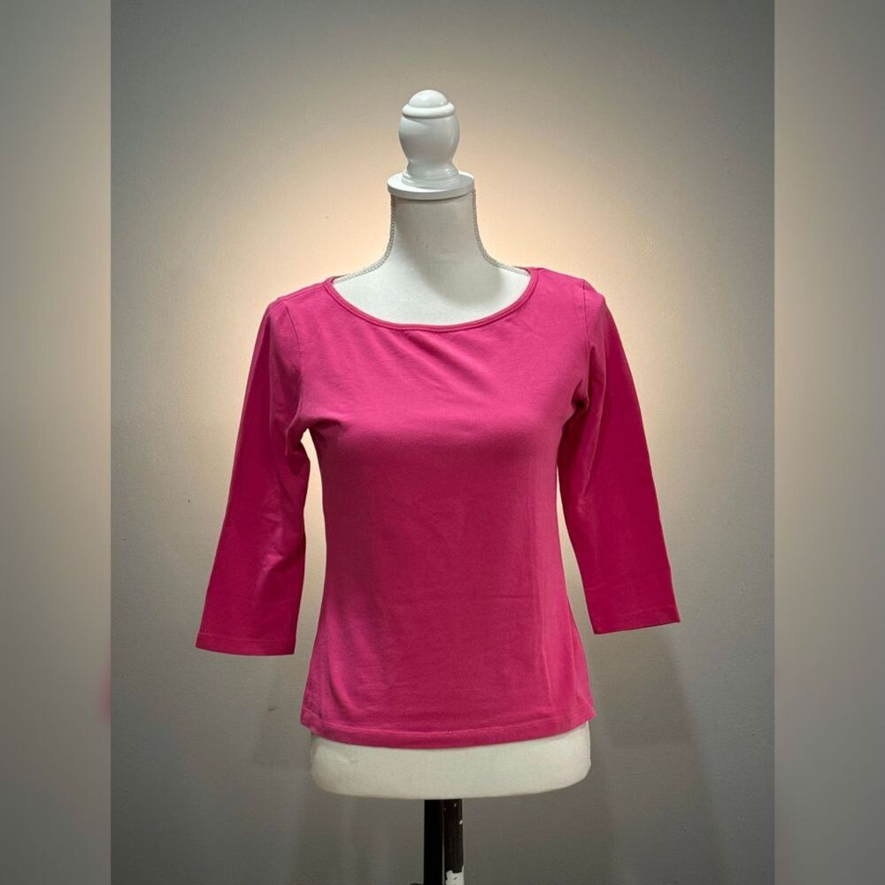 Pink Talbots Basic Cotton Stretch Top Size SP EUC